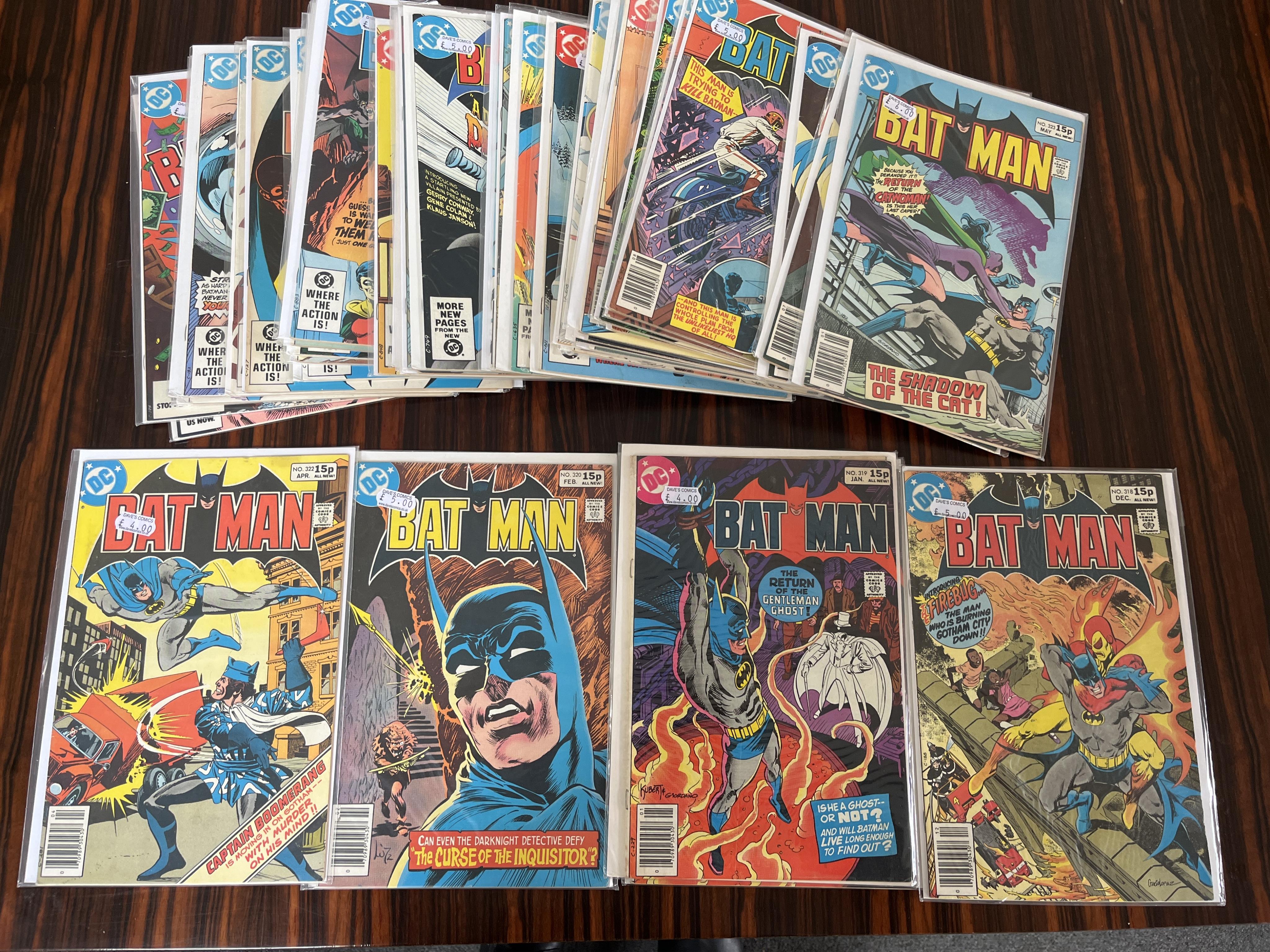 DC comics, Batman, Vol. 1, 1979-1984, 41 issues between #318–371, The Brave and the bold presents, 10 issues between #67-108, Giant Batman annual, 2 issues #5 x 2, Robin II, issues #1-4, DC 100 - Batman, DC20 (58)